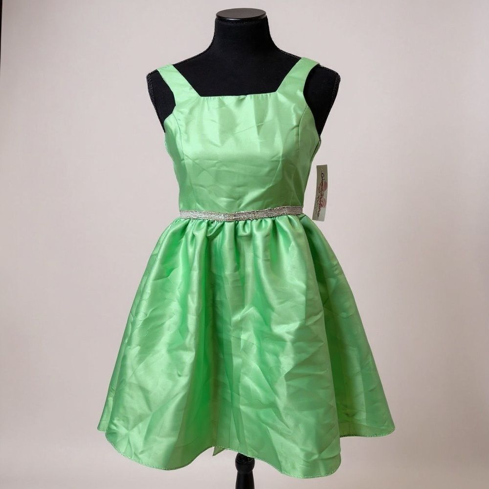 Bonnie Jean Mint Green Dress with Metallic Accent